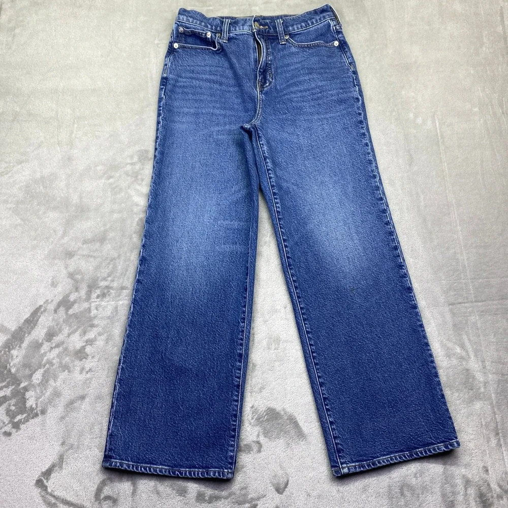 J.Crew 96‎ Slim Wide Leg Jeans Indigo Blue High Rise CC583 Womens 26 Grunge